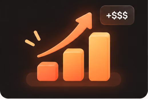 3D orange growth chart