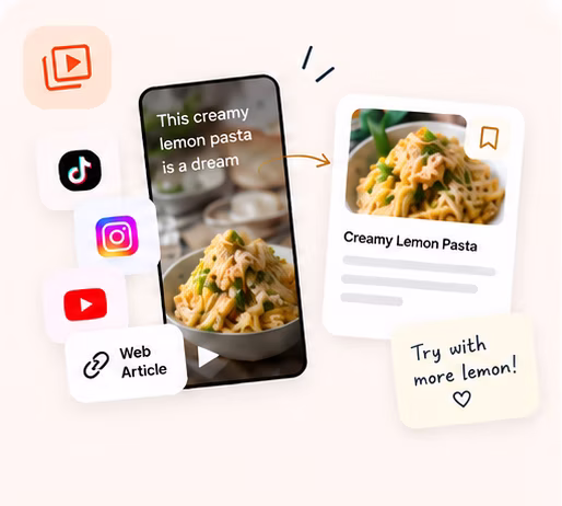 CookGo importing recipes from social videos and websites